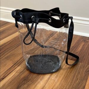 Clear and Black Bucket Bag